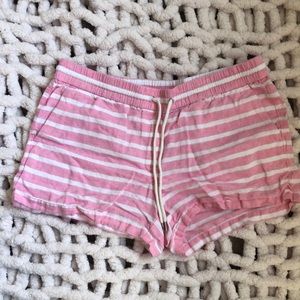 J Crew Linen/Cotton Shorts - Size 6 - Pink/White Stripes